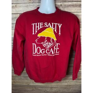 VINTAGE THE SALTY DOG CAFE Sweatshirt — Adult Small Red